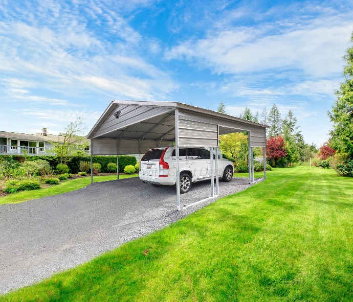 Carport with a SUV Under it